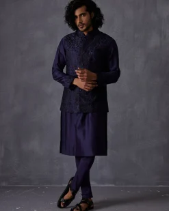 Navy Bageecha Kurta Set