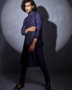 Navy Bageecha Kurta Set