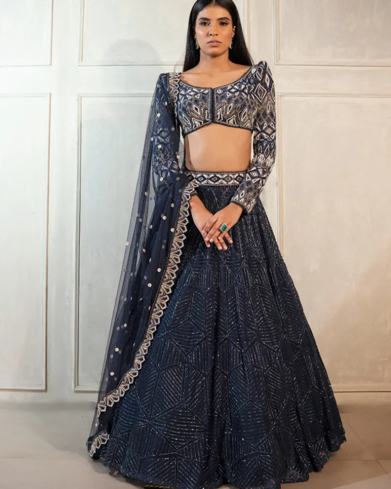 Navy Blue Darya Lehenga Set