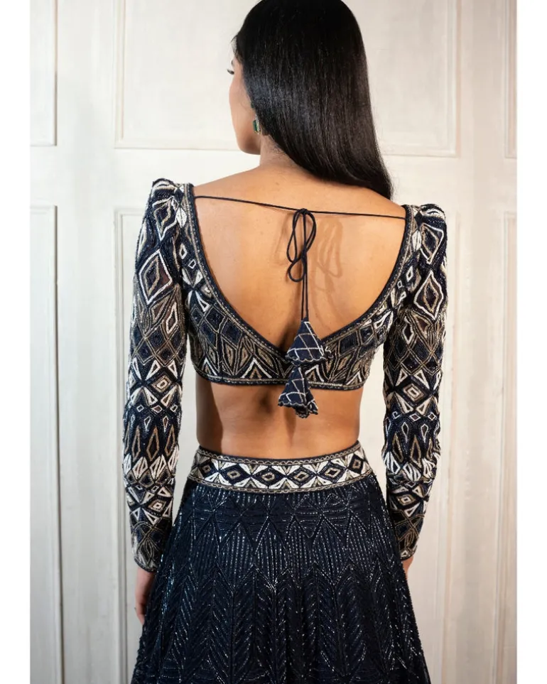 Navy Blue Darya Lehenga Set