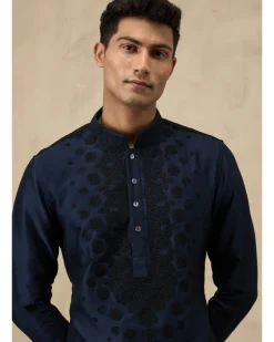 Navy Blue Double Shaded Kurta Set