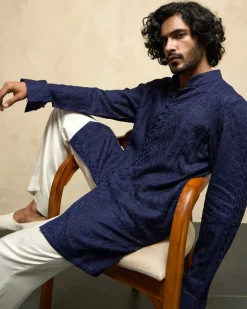 Navy Blue Inara Aari Kurta Set