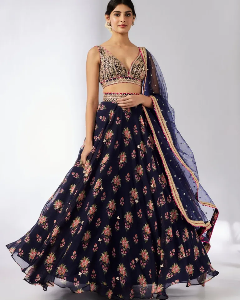 Navy Esha Lehenga Set