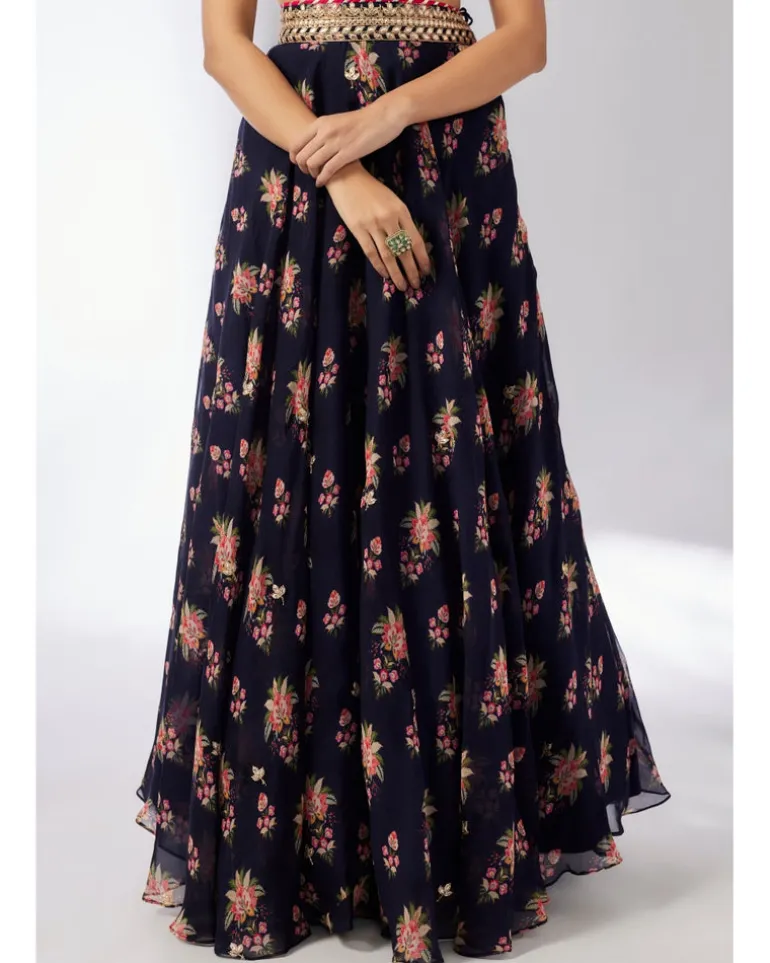 Navy Esha Lehenga Set