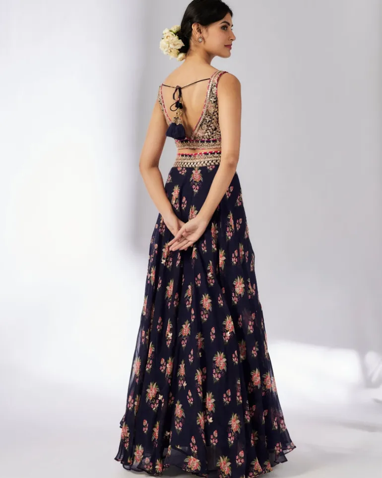 Navy Esha Lehenga Set