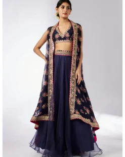Navy Mehar lehenga Set