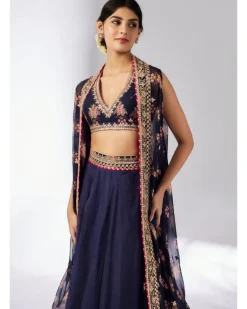 Navy Mehar lehenga Set