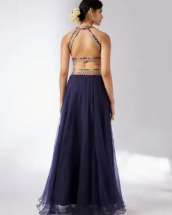 Navy Mehar lehenga Set