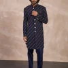 Navy Nerds Edge cut Achkan Set