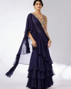 Navy Shifa Sari Set