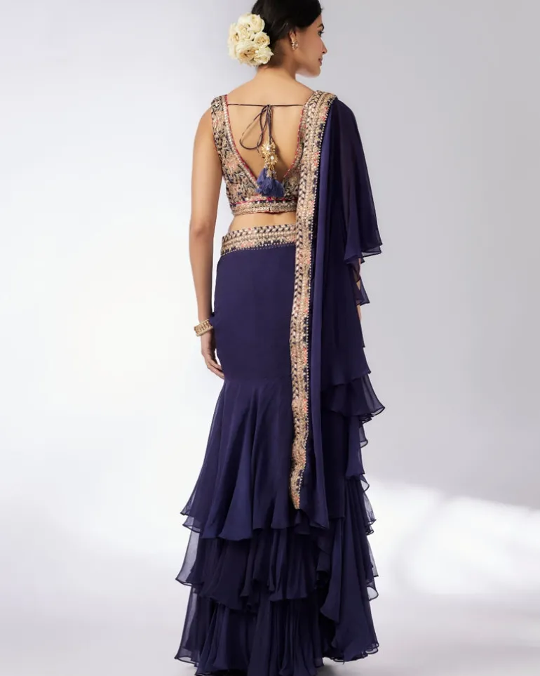 Navy Shifa Sari Set