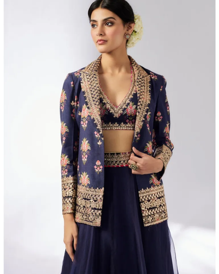 Navy Unnati Lehenga Set