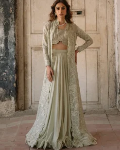 Neha Myriad Coat Skirt Set
