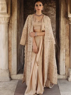 Nikhar Borgia Coat Sari Set