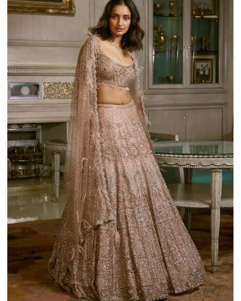 Nikolina Shimmer Tulle Bridal Lehenga Set
