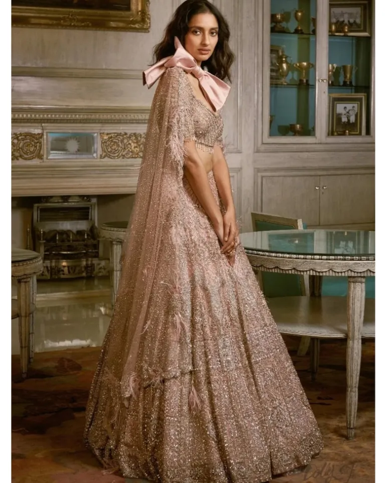 Nikolina Shimmer Tulle Bridal Lehenga Set