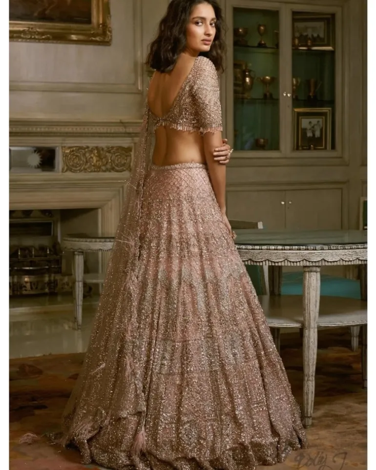 Nikolina Shimmer Tulle Bridal Lehenga Set