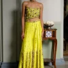 Nissa Lime Yellow Embroidered Choli With Sharara Set