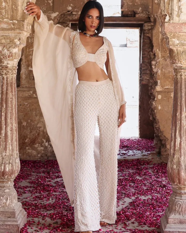 Niveda Embellished Cape Set