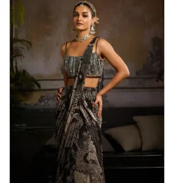 Noir Radiance Sari Set