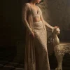 Nude Cream Skirt Jacket Set