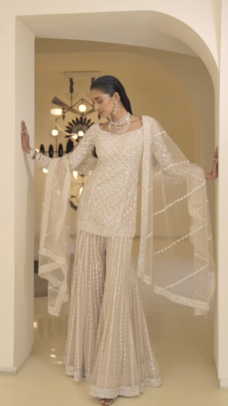 Nude Dori Sharara Set