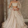 Nude Ethereal Swirly Lehenga Set