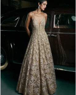 Nude Leaf Gown