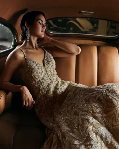 Nude Leaf Gown