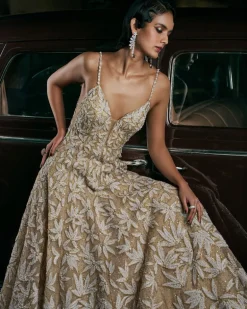 Nude Leaf Gown