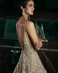 Nude Leaf Gown