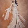Nude Mirror Work Khushi Sharara Set