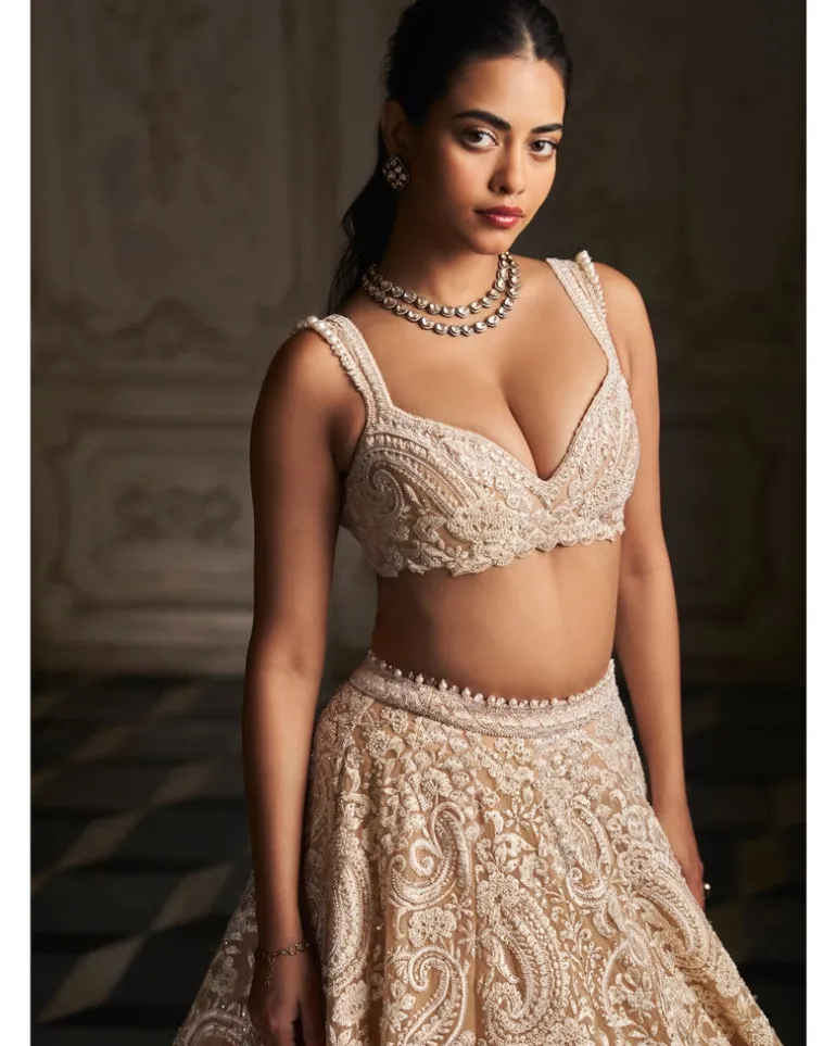 Nude Paisley Lehenga Set