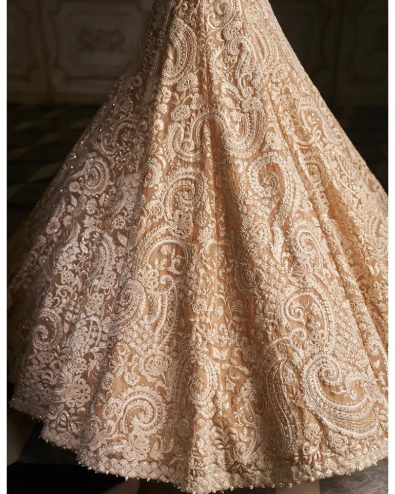 Nude Paisley Lehenga Set