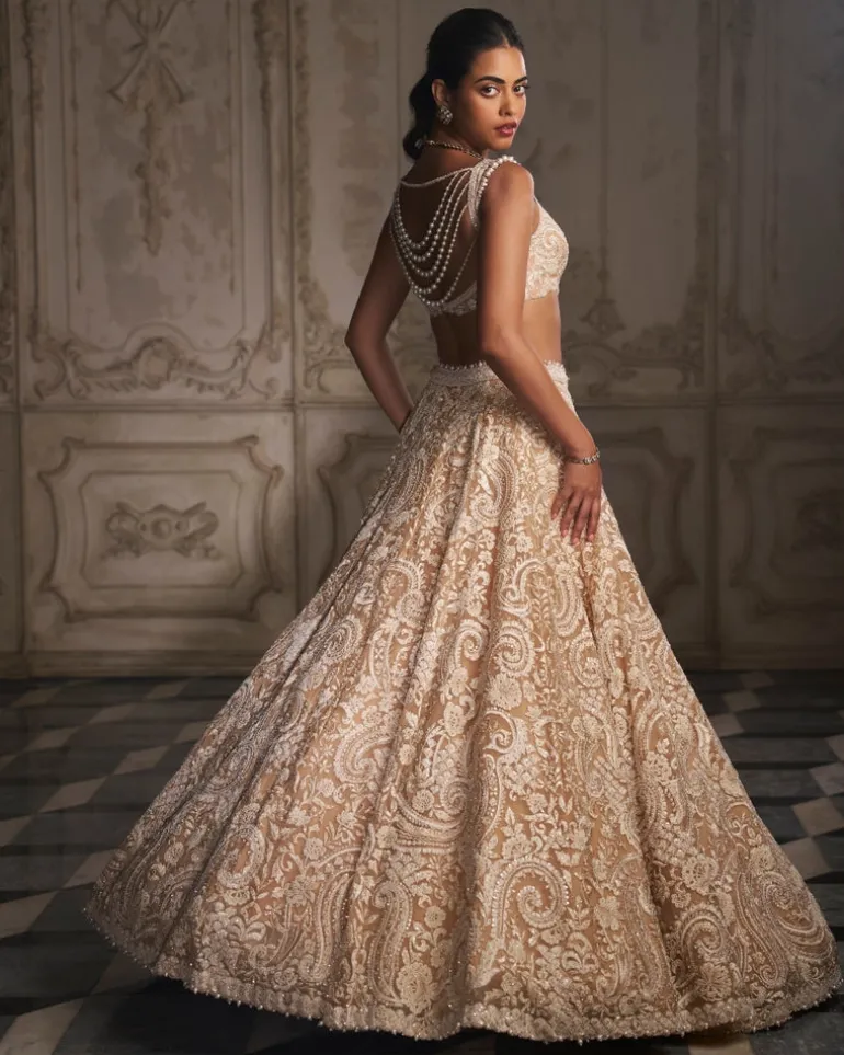 Nude Paisley Lehenga Set