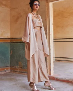 Nude Pink Silk Organza Co-Ord Set