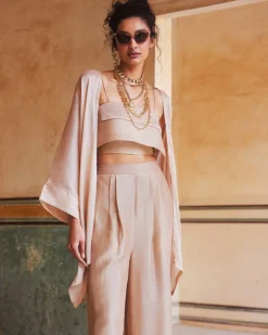 Nude Pink Silk Organza Co-Ord Set