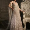 Nude Scalloped Gown