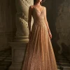 Nude Sequin Gown
