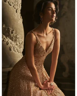Nude Sequin Gown