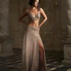 Nude Sequin Skirt Set