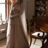 Nude Thread work Kurti And Sharara Set