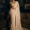 Nude Thread Work Sari Set