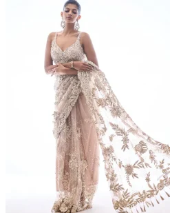 Nude Three-Dimensional Sari