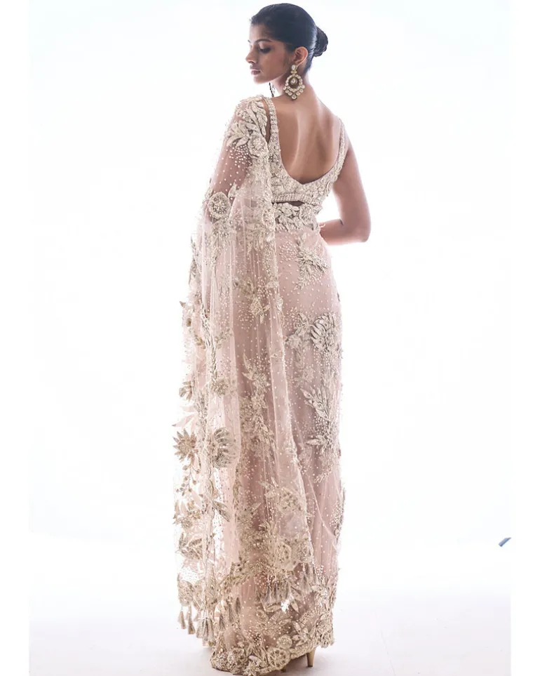Nude Three-Dimensional Sari