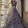 Nylah Leaden Blue Chikankari Chiffon Lehenga Set