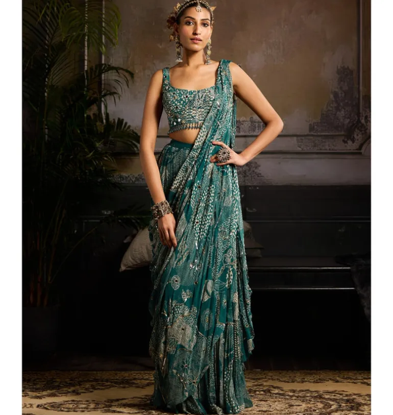 Ocean Breeze Skirt Sari Set
