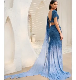 Ocean Whisper Drape Sari Set