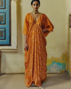 Ochre Bandhej Kaftan