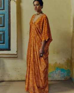 Ochre Bandhej Kaftan